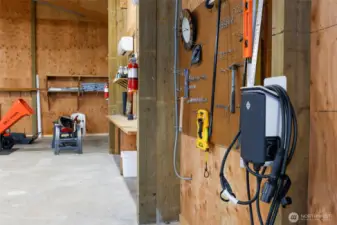 Electric car charger in shop