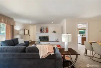 Living room with a gas fireplace