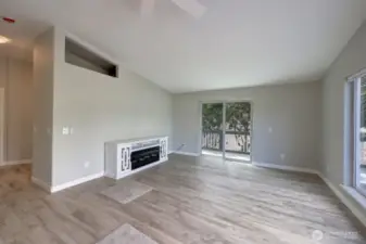 Living room with electric fireplace