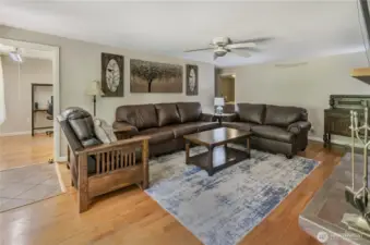 Bedroom right off the front door adjacent this living room makes for the perfect home office!
