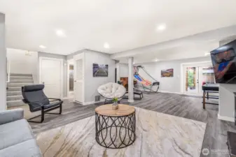 Lower level/basement rec room/bonus room