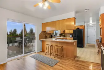 Slider leads to large back deck