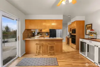 Spacious Kitchen counters double as a breakfast bar