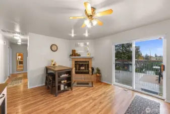 Laminate flooring throughout these spaces