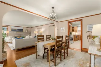 Dining Room Could Accommodate a Larger Table For Dinner Parties