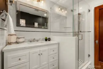 Remodeled Bathroom with Heated Floors on Main Level