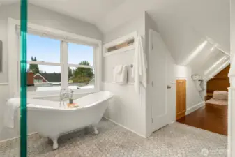 Soaking Tub with Views of the Puget Sound