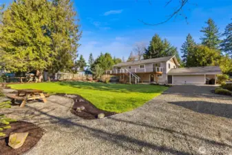 Back yard and view of the home