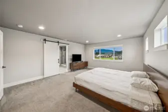 Primary suite, barn door