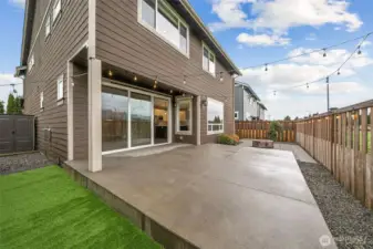 Low maintenance backyard, dog run, outdoor gas fireplace