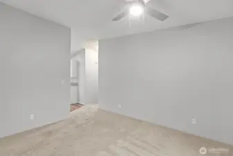 There is wall-to-wall carpet throughout the home, keeping things cozy.