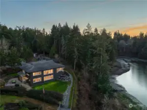 Beautiful Johnson Point home with Nisqually Reach and lagoon waterfront. Fenced 4+ acres features a diverse landscape, including gardens, an orchard, lightly forested area, patio, deck and waterfront with tidelands.