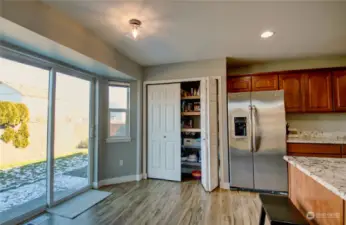 Pantry space off of breakfast area.