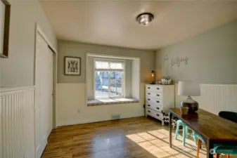 3rd bedroom with window seat & full closet.