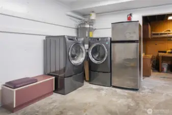 Full sized Washer and Dryer Included - Workshop to the right