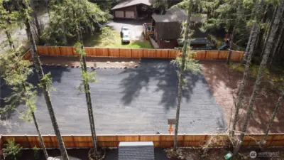 Drone close up side view facing south