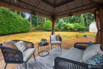 deck with hard covered awning