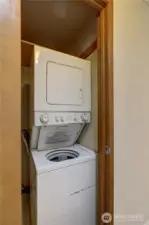Stack washer and dryer.