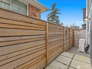 private patio off the main-level bedroom.