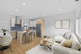 living room/kitchen/dining