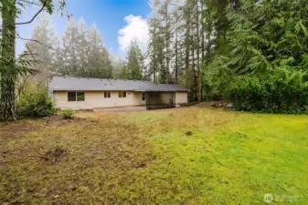 Rear view of the house