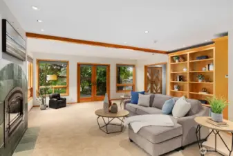 Your entry level family room looking out from your movie theater lounge.