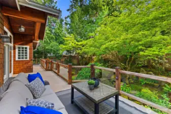 Back patio goals! Plush is one of the best words to describe the backyard. Entertain or lounge and enjoy the year round scenery you'll have.