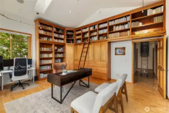 Now THIS is a cool office! Whether you like books, movies, records, or have some collectables, this is plenty of space for any of the above. Or, just enjoy the view!