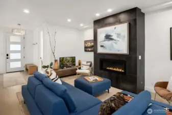 9 foot plus ceilings with an open floor plan.