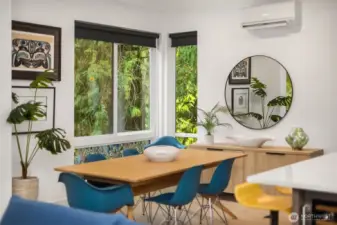 Generous dining area.