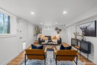 Downstairs media room or additional living room.