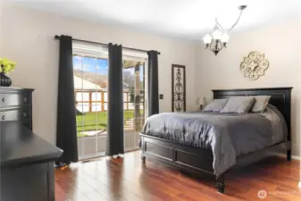 Primary bedroom with large walk in closet