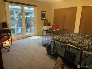 Master bedroom with sliding glass go to patio