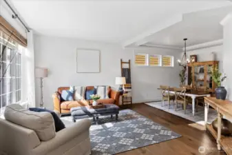 This living and dining room can be flexible for whatever you need. Billiards, huge sectional, seating for 20...it can all happen here!