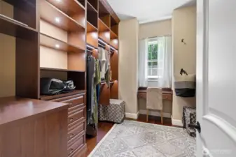 Primary bedroom closet upgraded with California Closet system!!  All that you have wanted in a closet!