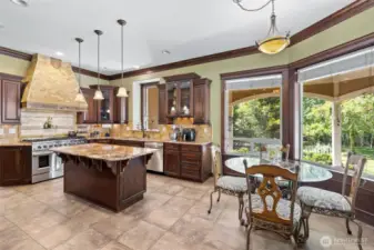 Spacious kitchen for the Chef in the house! All tiled flooring has Radiant heat! This Kitchen is meticulous!