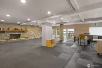 Lower basement with access to deck.