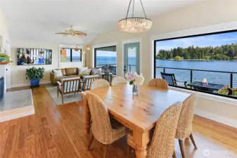 Easy access through internal shades doors to covered upper deck and expansive view.  Furniture included!