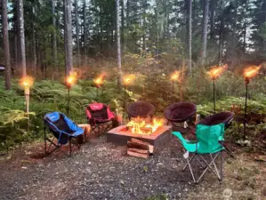 Fire pit in the evening