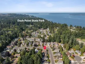 The home is minutes away from Dash Point Park