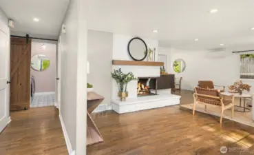 Hallway to the laundry room and bedrooms