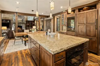 Open view from kitchen to dining and great room area