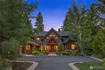 Twilight view of home from street