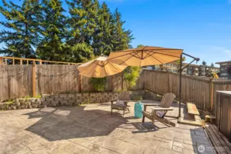 Fully fenced back yard.