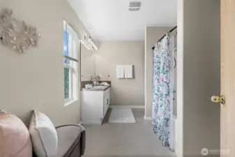 Primary bath with tub and walk-in shower