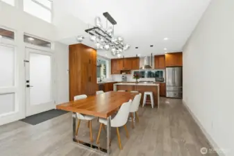 Vaulted ceilings above