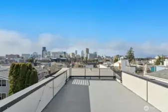 Large rooftop, perfect for entertaining, relaxing, & enjoying unforgettable sunsets with your favorite beverage!