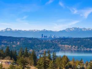 Views to the Olympic Mountains over Seattle