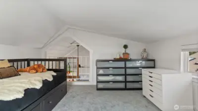 Loft overlooks the living room