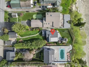 Aerial view of the property